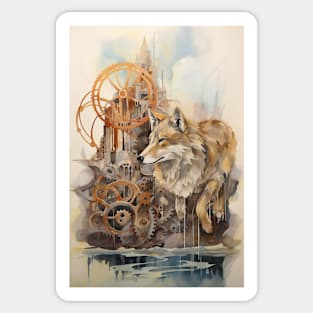 Fox castle steampunk Sticker